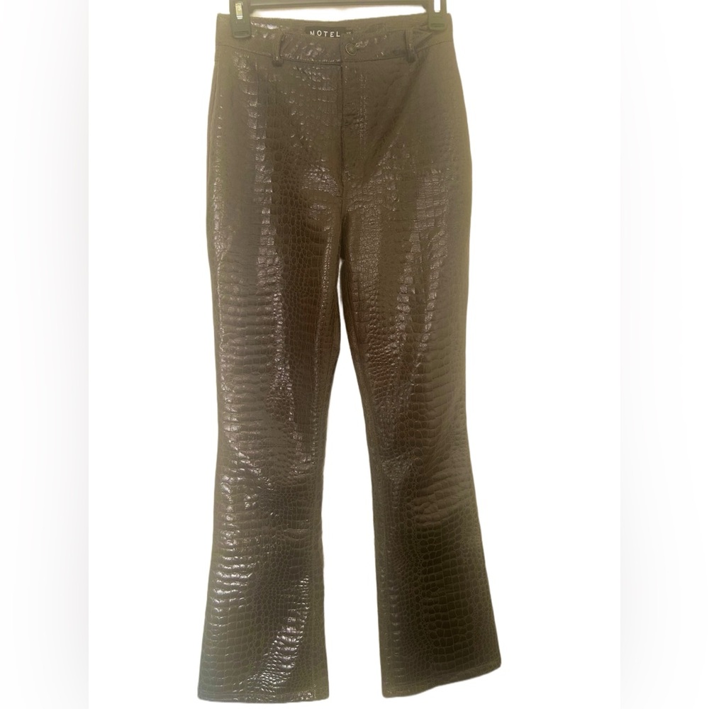 Snake skin flare trousers